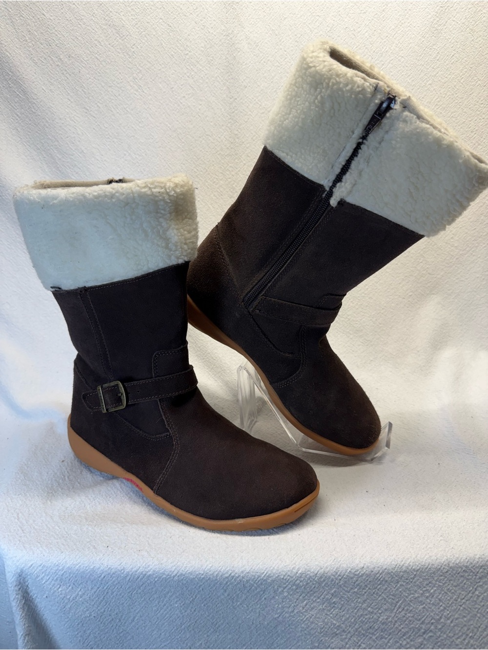 Merrell Dark Brown Faux-Shearling Mid-Calf Winter Boots Boys or Girls Waterproof